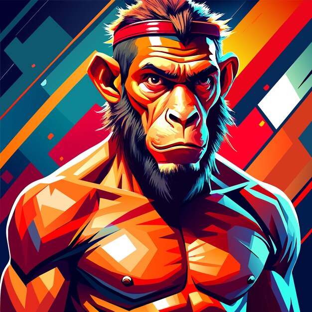 Vetor homem-macaco em cores brilhantes ilustração vetorial