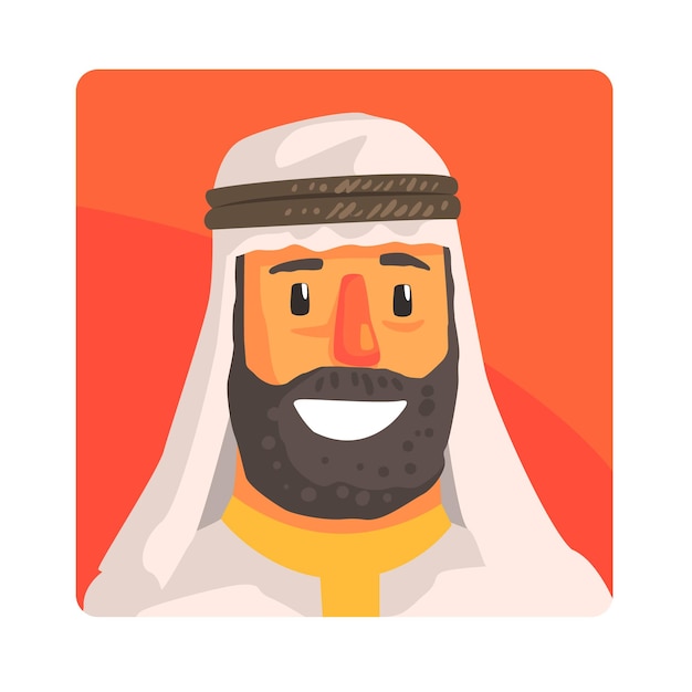 Vetor homem muçulmano em keffiyeh atração turística famosa do símbolo tradicional do turismo dos emirados árabes unidos do país árabe