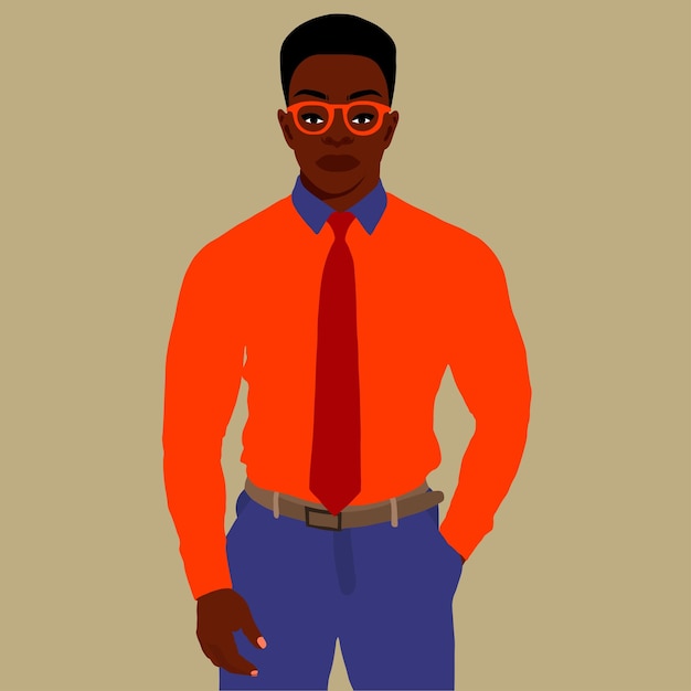 Homem negro afro em estilo de arte elegante vetor