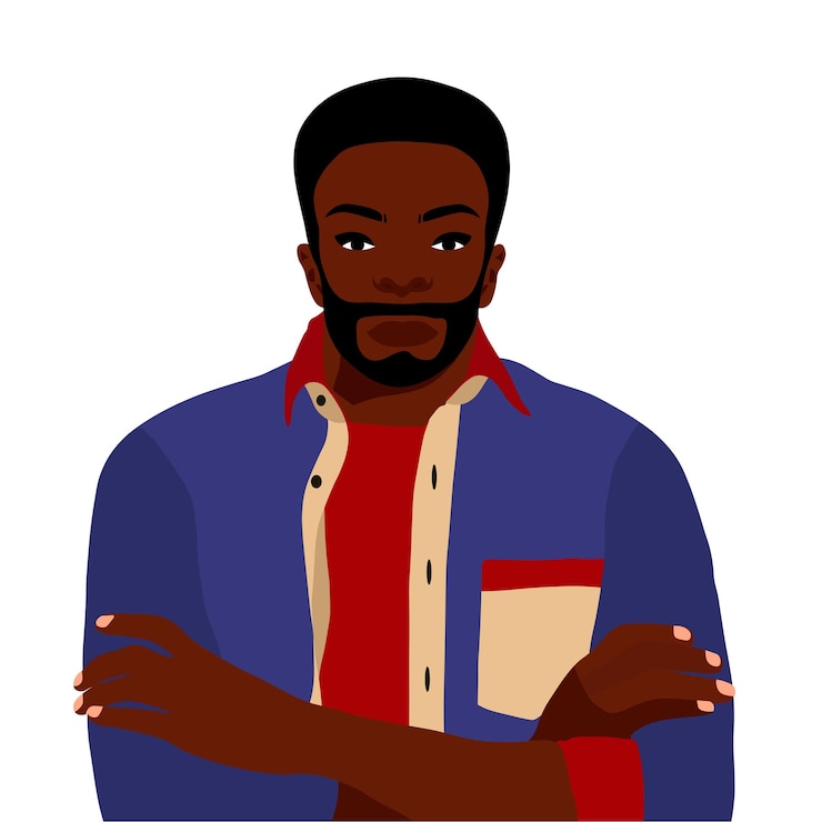 Vetor homem negro afro em estilo de arte elegante vetor