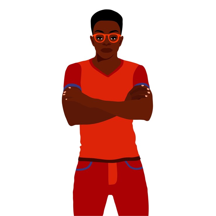 Vetor homem negro afro em estilo de arte elegante vetor