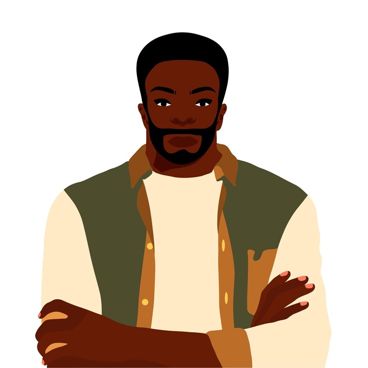 Vetor homem negro afro em estilo de arte elegante vetor