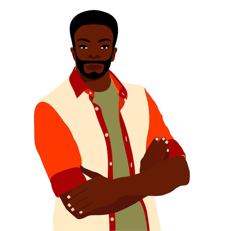 Vetor homem negro afro em estilo de arte elegante vetor