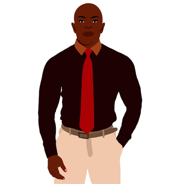 Homem negro elegante e ousado em vetor de estilo artístico elegante
