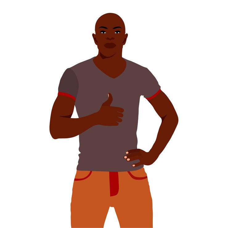 Vetor homem negro elegante e ousado em vetor de estilo artístico elegante