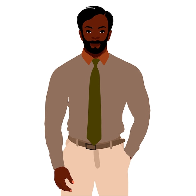Homem negro moderno e elegante em um vetor de estilo artístico elegante