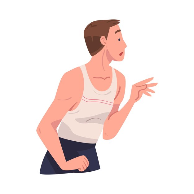 Homem olhando para algo interessante e suspirando em maravilha Ilustração vetorial