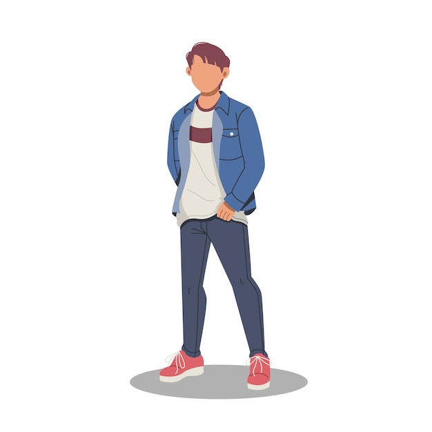 homem posando em roupas casuais e elegantes ilustração de design plano vol 3
