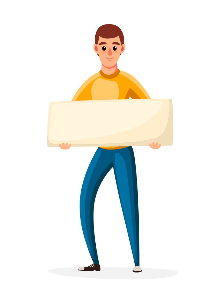Vetor homem segurando bandeira sem transparência, ativismo de protesto político. conceito de piquete. personagem . ilustração na página do site de fundo branco e no aplicativo móvel.