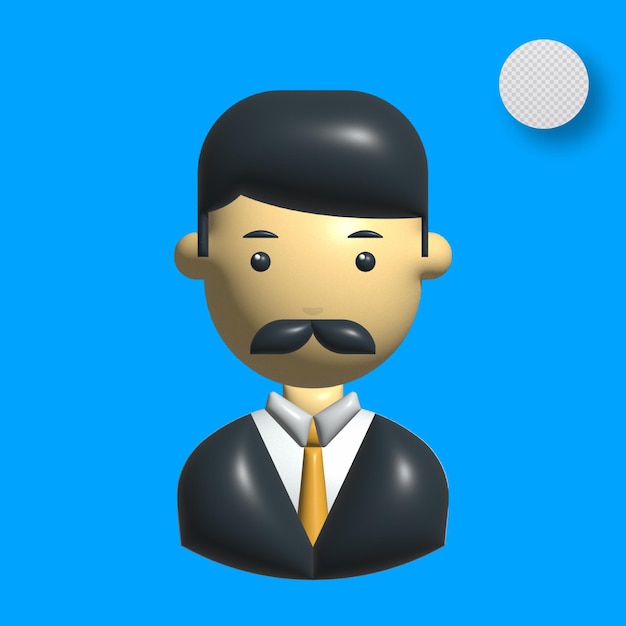 Homem sério em 3D