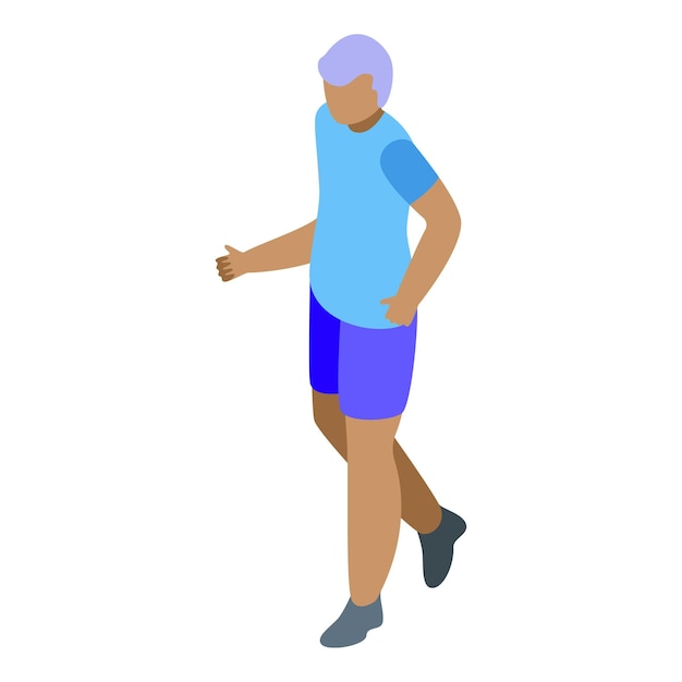 Vetor homem velho correndo em calções ícone vetor isométrico exercício ao ar livre