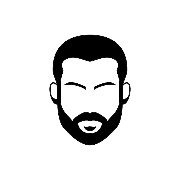 homens barba homens cabeça masculino vetor de design de logotipo