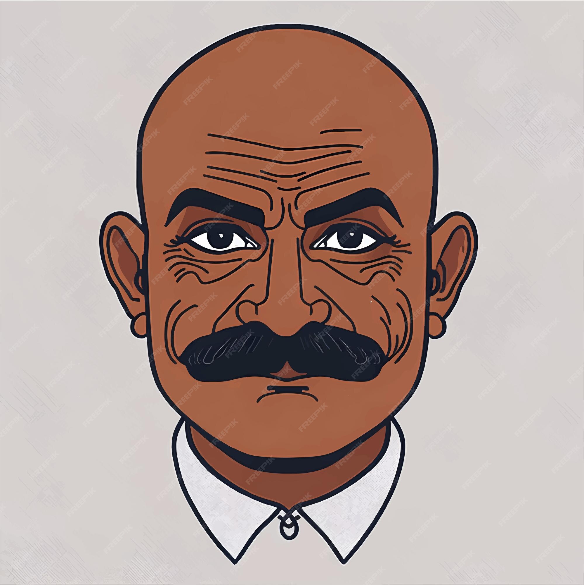 Homem Careca Personagem Com Bigode Vector - Arte vetorial de stock e mais  imagens de Adulto - Adulto, Atividade, Comércio - Ocupação - iStock