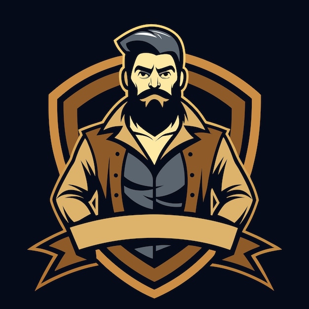homens de negócios profissionais logotipo de barba design de ilustração vetorial