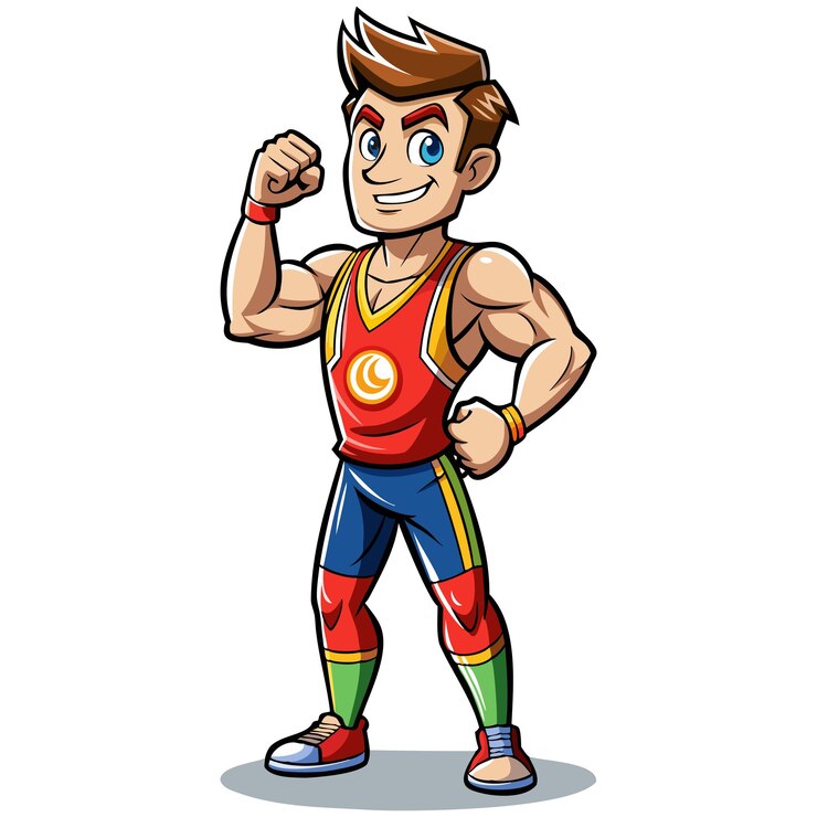 Vetor homens fortes fisiculturista desenho animado vector design