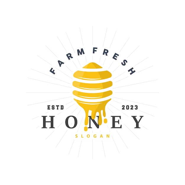 Honey bee logo design modelo de ilustração vetorial de insetos