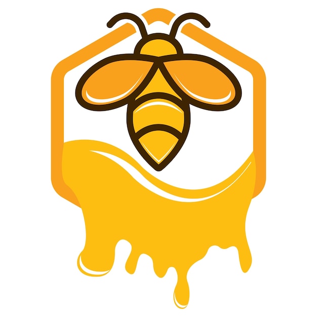 Honey bee Logo Template Design Vector Emblem Design Concept Símbolo Criativo