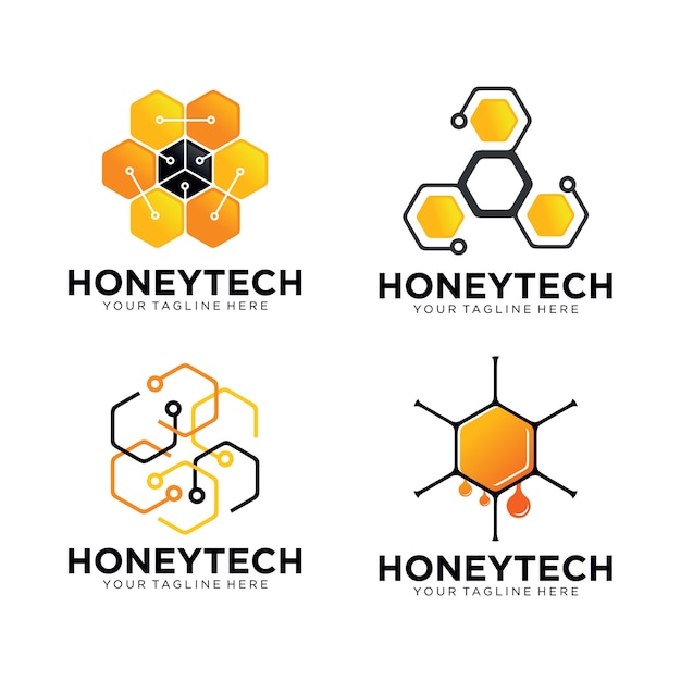 Honey tech logo set