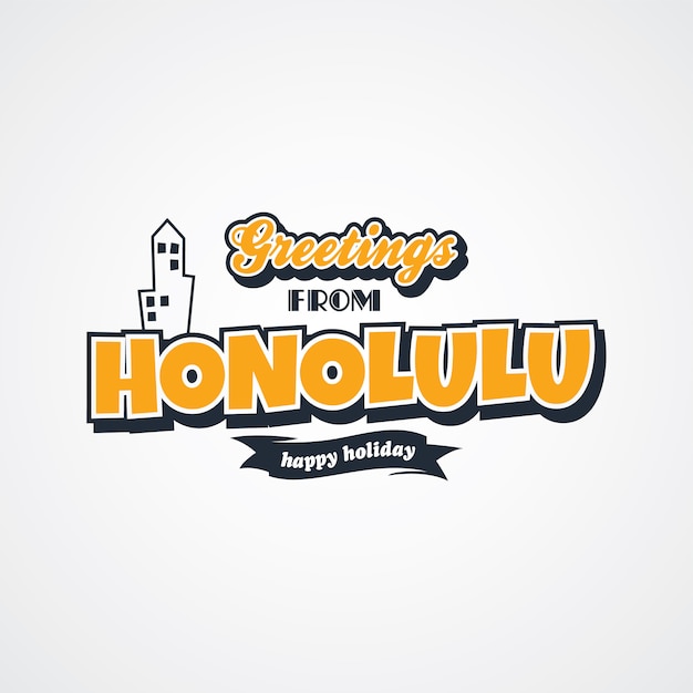 Honolulu férias saudações tema - ilustração de arte em vetor