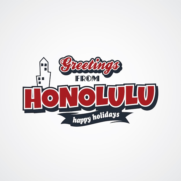 Honolulu férias saudações tema - ilustração de arte em vetor