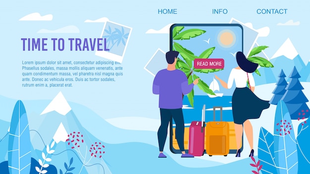 Hora de viajar design landing page