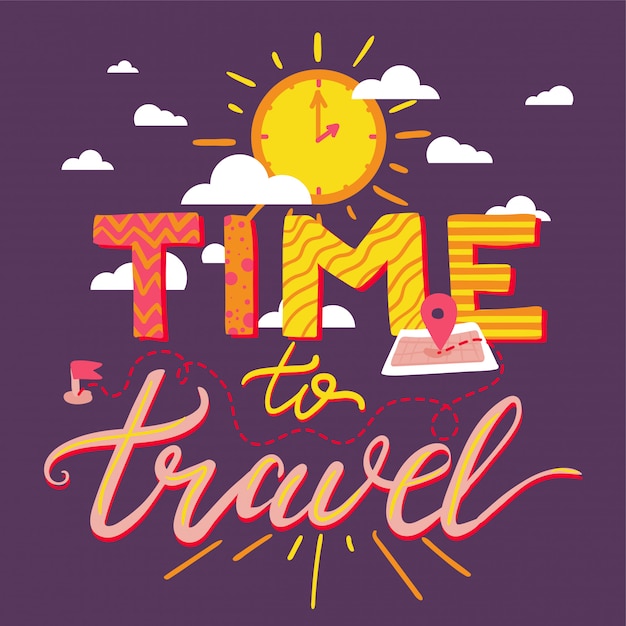 Hora de viajar lettering