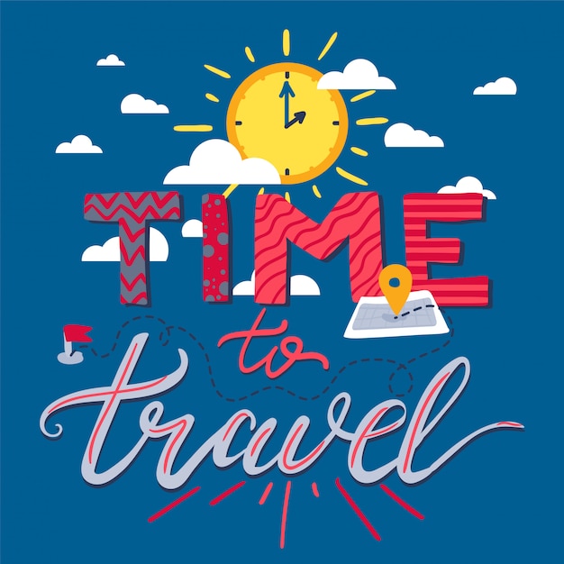 Hora de viajar lettering