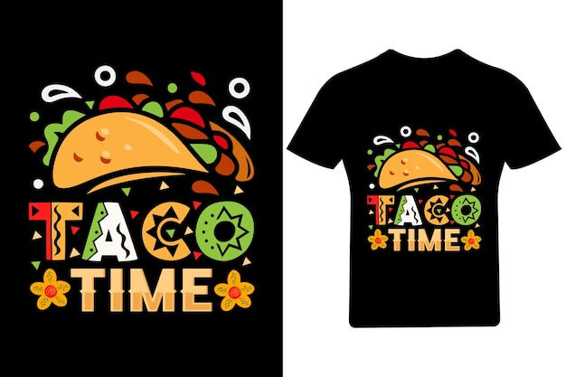 Vetor hora do taco, camiseta cinco de mayo, festa,