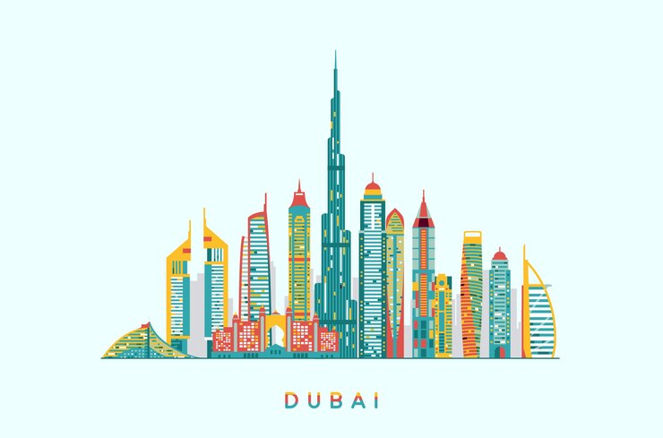 Horizonte abstrato de Dubai