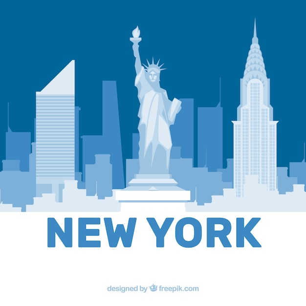 Horizonte branco e azul de Nova York
