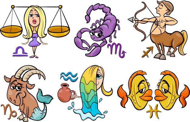 horóscopo set de signos do zodíaco