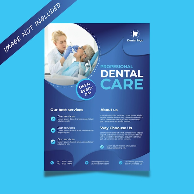 Hospital flayer clínica dentária saúde dentária modelo de clínica folheto