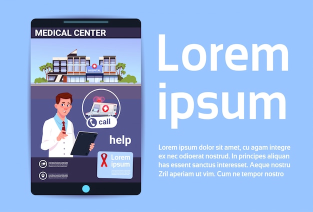 Hospital móvel online centro médico ou clínica app