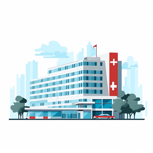 Vetor hospital vetor médico saúde medicina emergência clínica ícone ilustração sinal de construção
