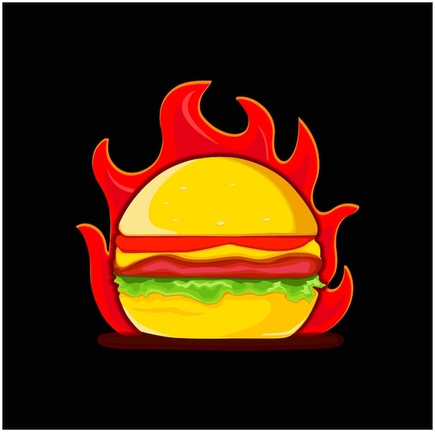 Vetor hot burger ícone de ilustração vetorial hot burger