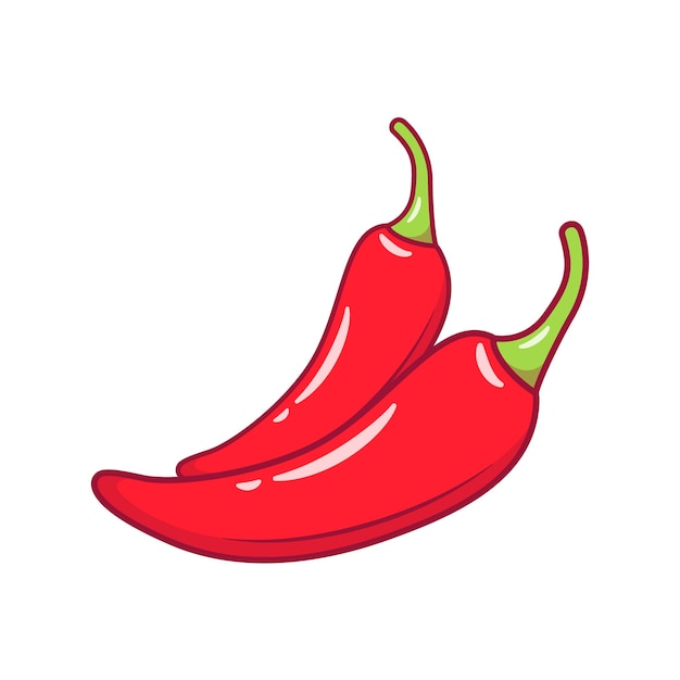 Hot chilli pepper vegetal ilustração vetorial ícone dos desenhos animados