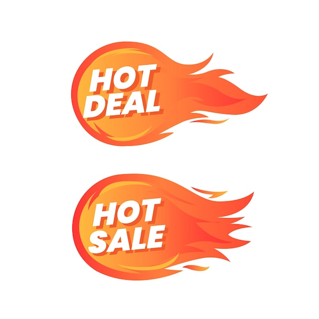 Hot deal e rótulos de fogo de venda imperdível