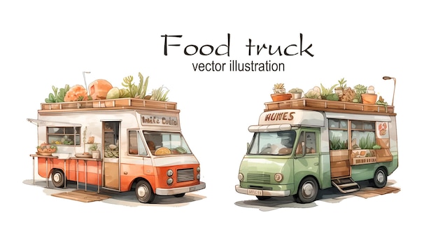 Hot dog food truck street food truck conceito com ilustração vetorial de design de personagens mercantes