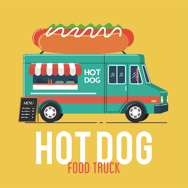 Vetor hot dog food truck