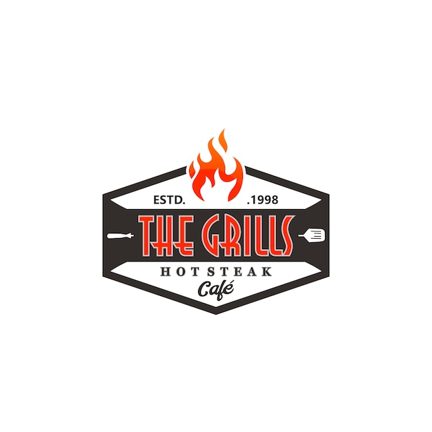 Vetor hot grill logo templates