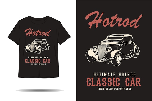 Vetor hot rod ultimate hot rod design de camiseta clássica de silhueta de carro