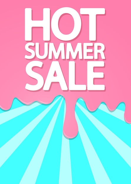 Vetor hot summer sale desconto cartaz modelo de design loja oferta banner