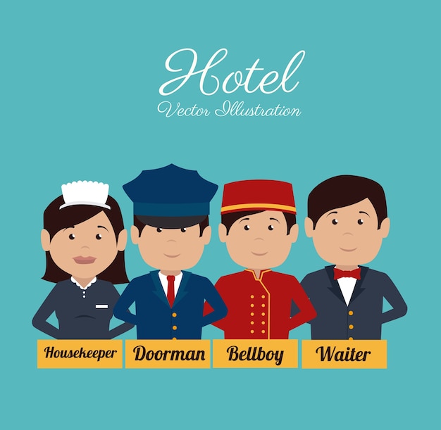 Hotel design, ilustração vetorial.