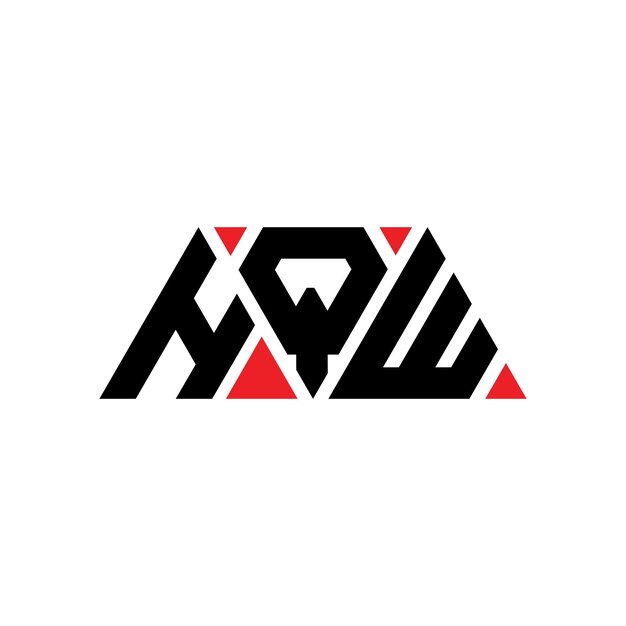 HQW triângulo letra logotipo design com forma de triângulo HQW logotipo triângulo design monograma HQW vector triângulo logotipo modelo com cor vermelha HQW logótipo triangular simples elegante e luxuoso logotipo HQW