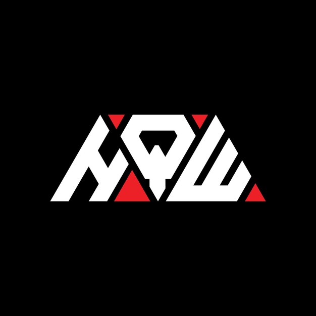 HQW triângulo letra logotipo design com forma de triângulo HQW logotipo triângulo design monograma HQW vector triângulo logotipo modelo com cor vermelha HQW logótipo triangular simples elegante e luxuoso logotipo HQW