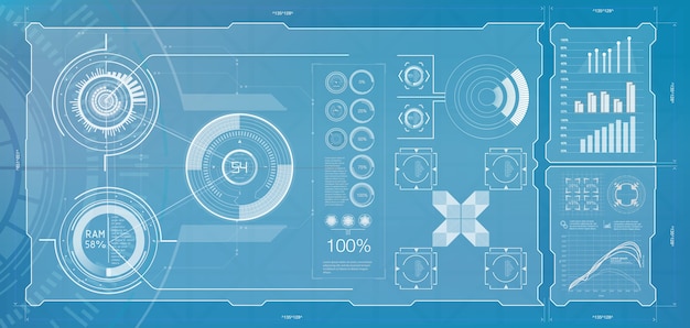 Hud abstrato. ilustração para seu projeto. fundo de tecnologia.