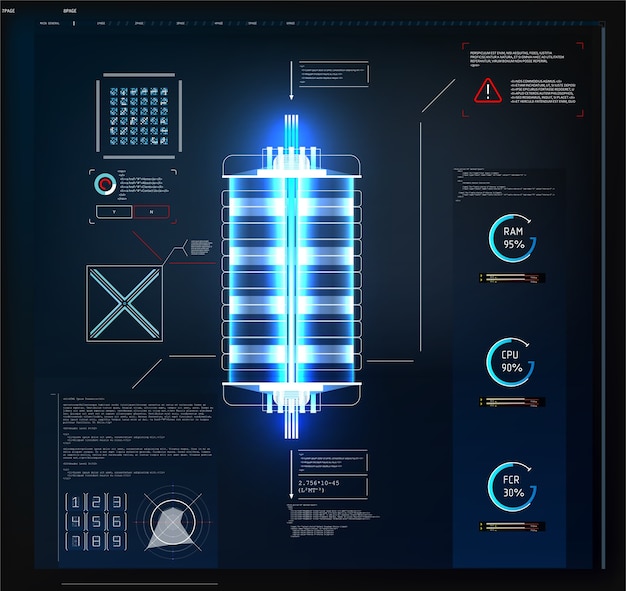 Vetor hud de interface de usuário futurista e elementos de infográfico. gráfico virtual abstrato