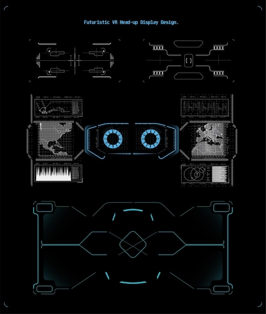 Hud elementsgraphilustração vetorialheadup display elements for the web