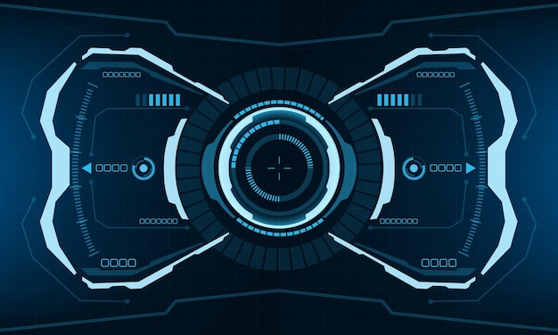 Hud scifi interface tela azul design realidade virtual tecnologia futurista display criativo vetor