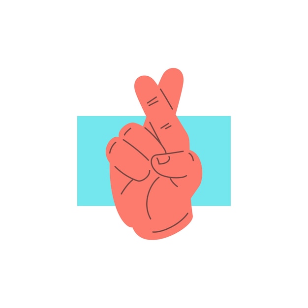 Vetor human hand with two crossed fingers promise lying gesture icon vector flat illustration